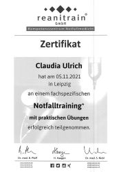 ZertifikateNotfalltrainingPraxisUlrich